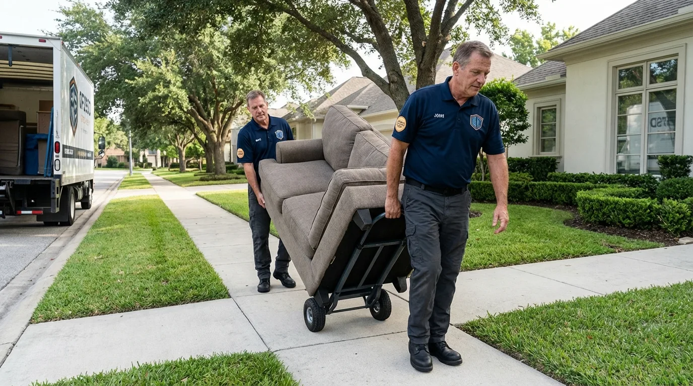 Local residential moving crew loading furniture in Mount Airy, MD